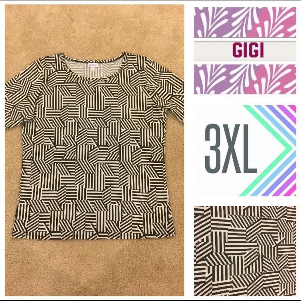 Lularoe 3xl Gigi black with white stripes